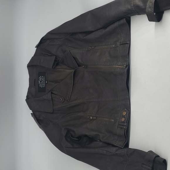 Blank Noir Vegan Leather Moto Jacket Extra Large XL Dark Green - Picture 10 of 16